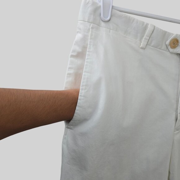 Ralph Lauren Purple Lable Dress Pants Sz 34 White Minimalist Straight Leg Chino - Picture 10 of 13